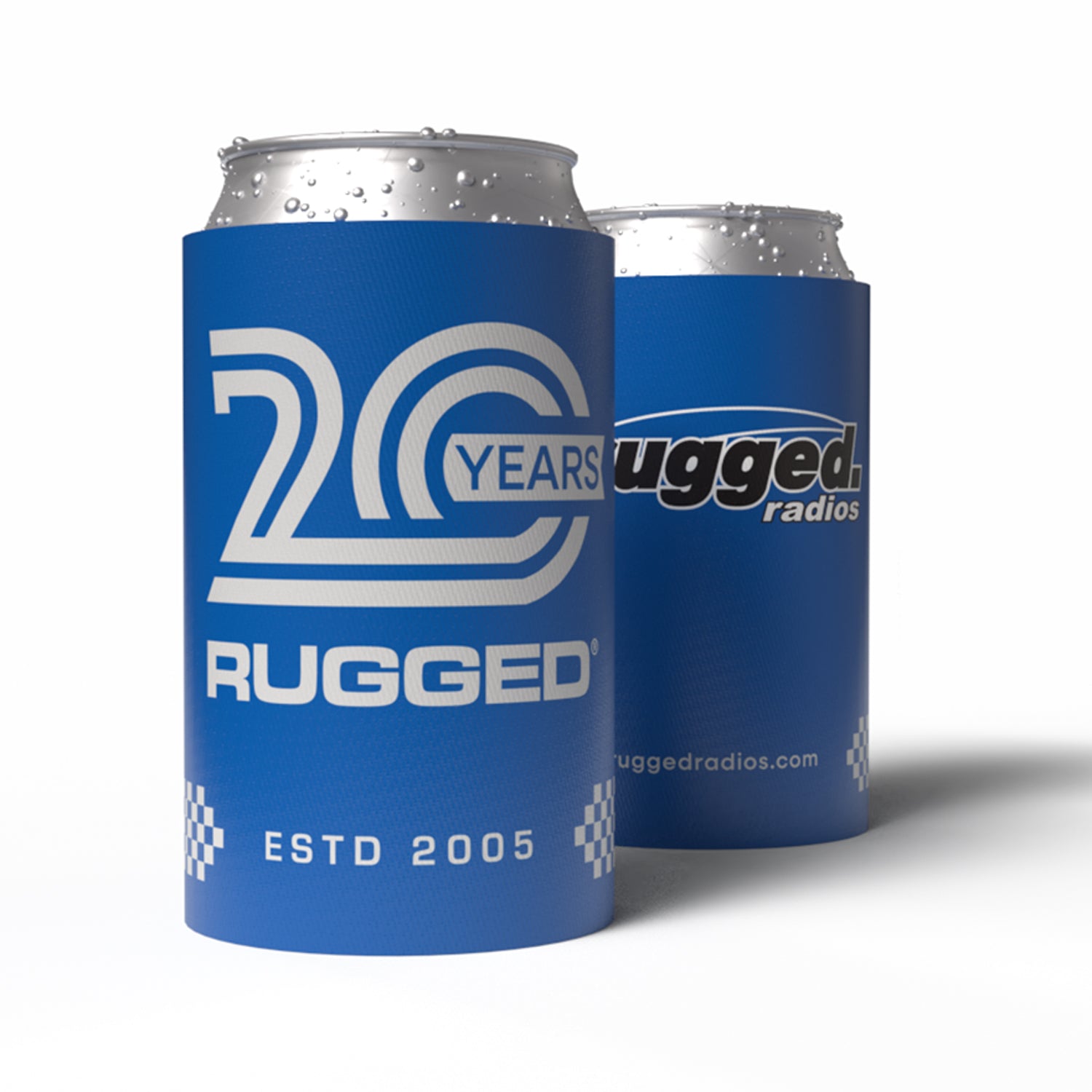 Rugged 20-Year Anniversary Koozie - Blue – Rugged Radios