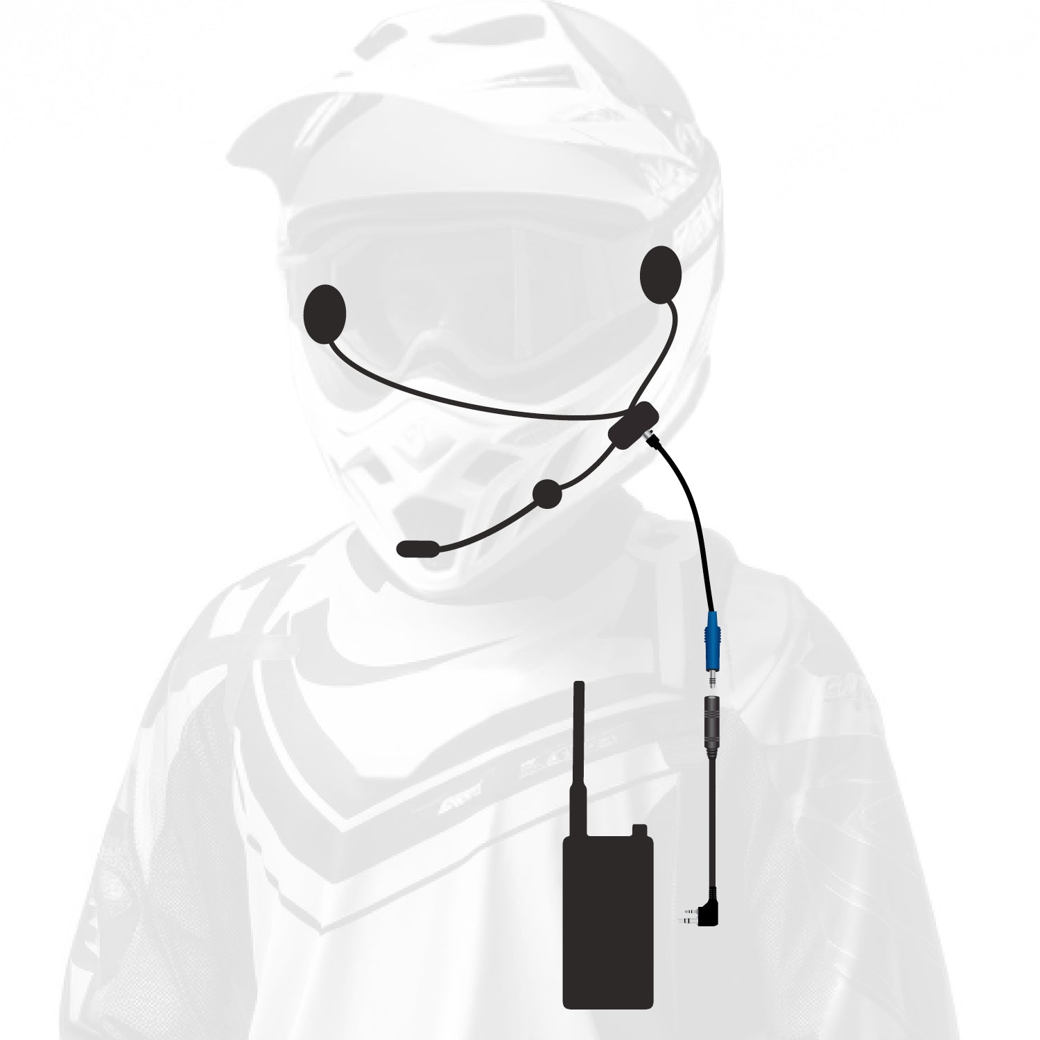 ENDURO Moto Kit Includes Helmet Kit and Compact Harness Cable