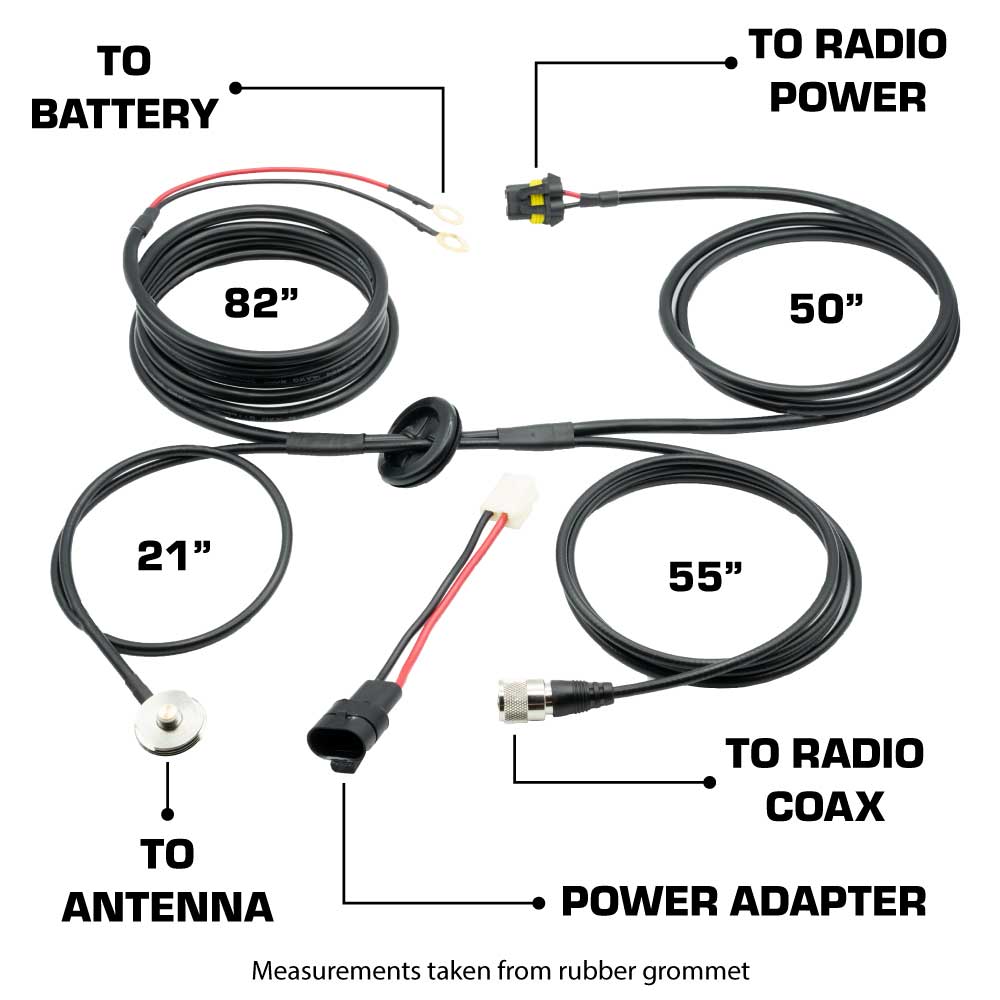Power and Antenna Cable Harness for Jeep JT, JL Rugged Radios