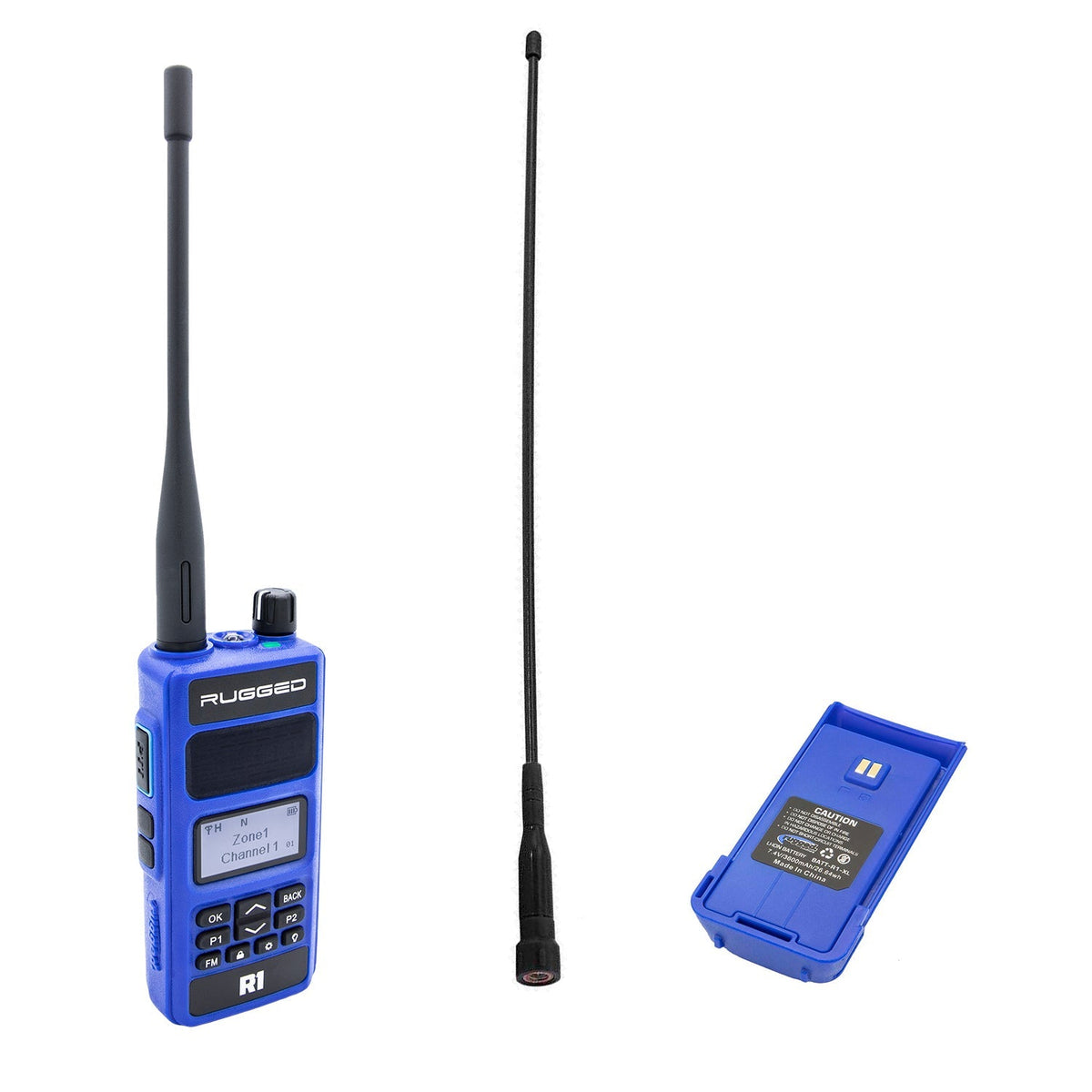 BUNDLE R1 Handheld Radio with Long Range Antenna and High Capacity B –  Rugged Radios