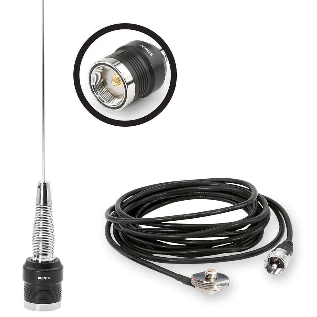 GMRS / UHF No Ground Plane (NGP) Whip Antenna Kit & NMO Mount Rugged