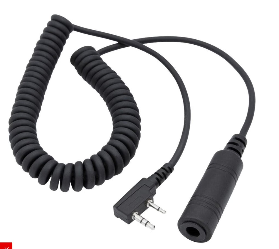 Headset / Helmet Coiled Cable for Rugged and Kenwood Radios - CLEARANCE