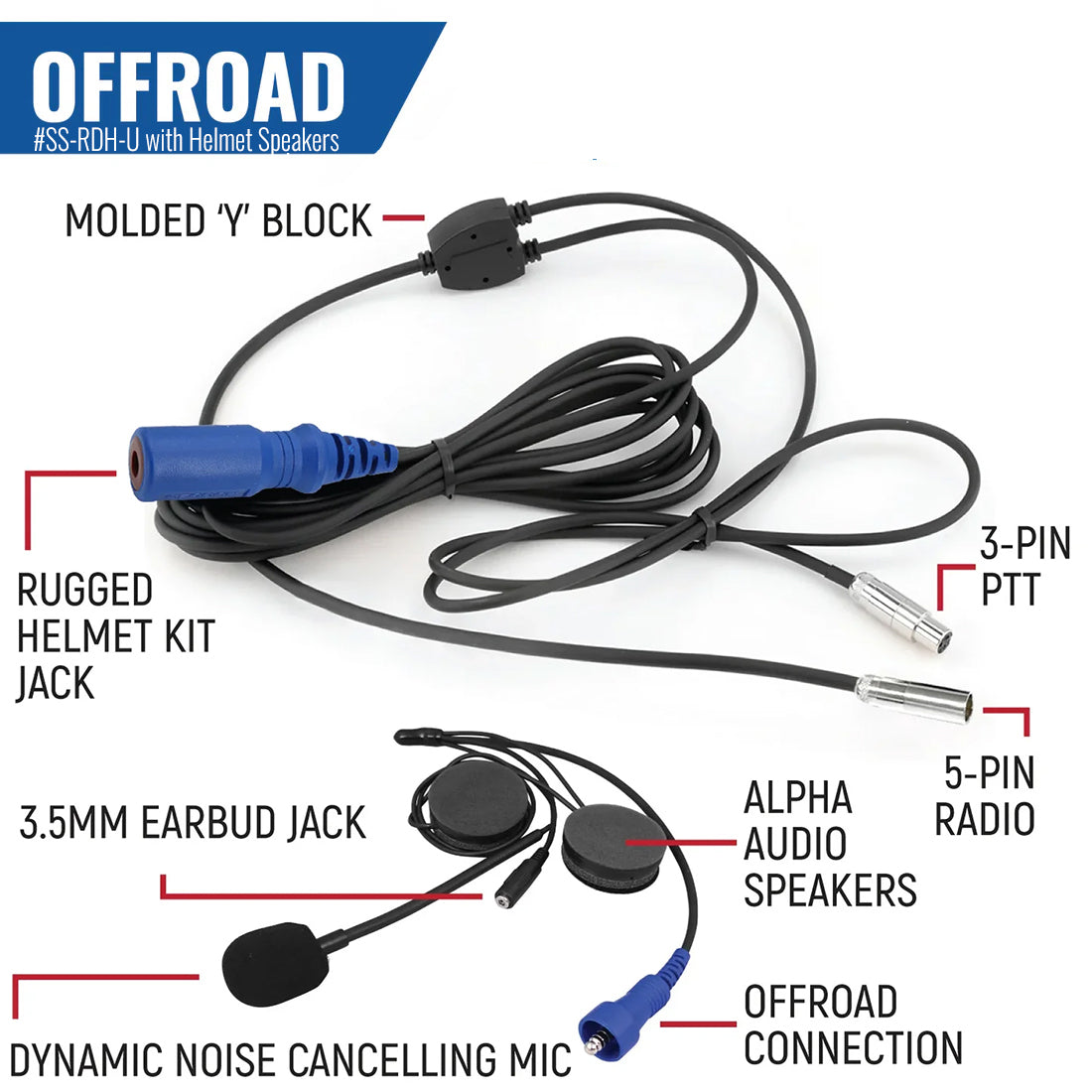 RUGGED Wired Driver Only Communication Kit with RDH16 Radio