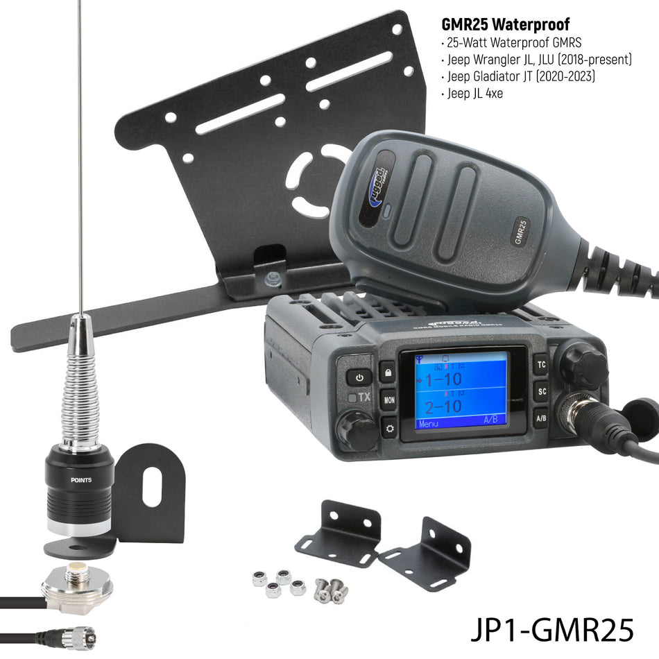 Jeep Wrangler JL and Gladiator JT kit with GMR25 GMRS Two-Way Mobile Radio - CLEARANCE