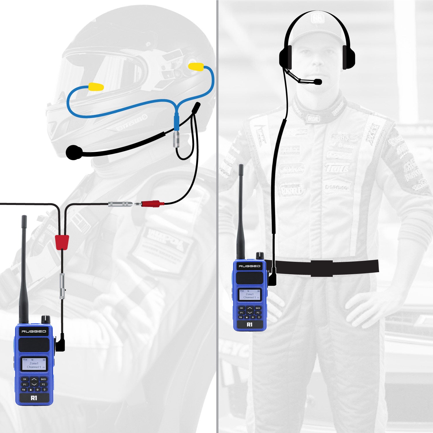 NASCAR Driver and Crew Chief Racing Kit with R1 Radios – Rugged Radios