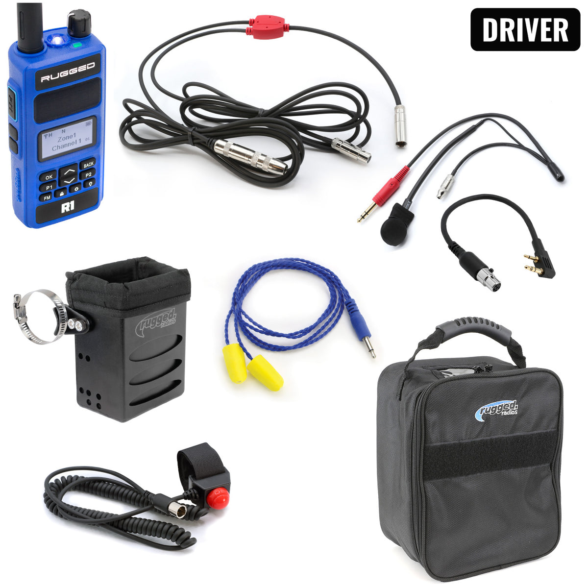 NASCAR Driver Only Racing Communication Kit with R1 Radio – Rugged Radios