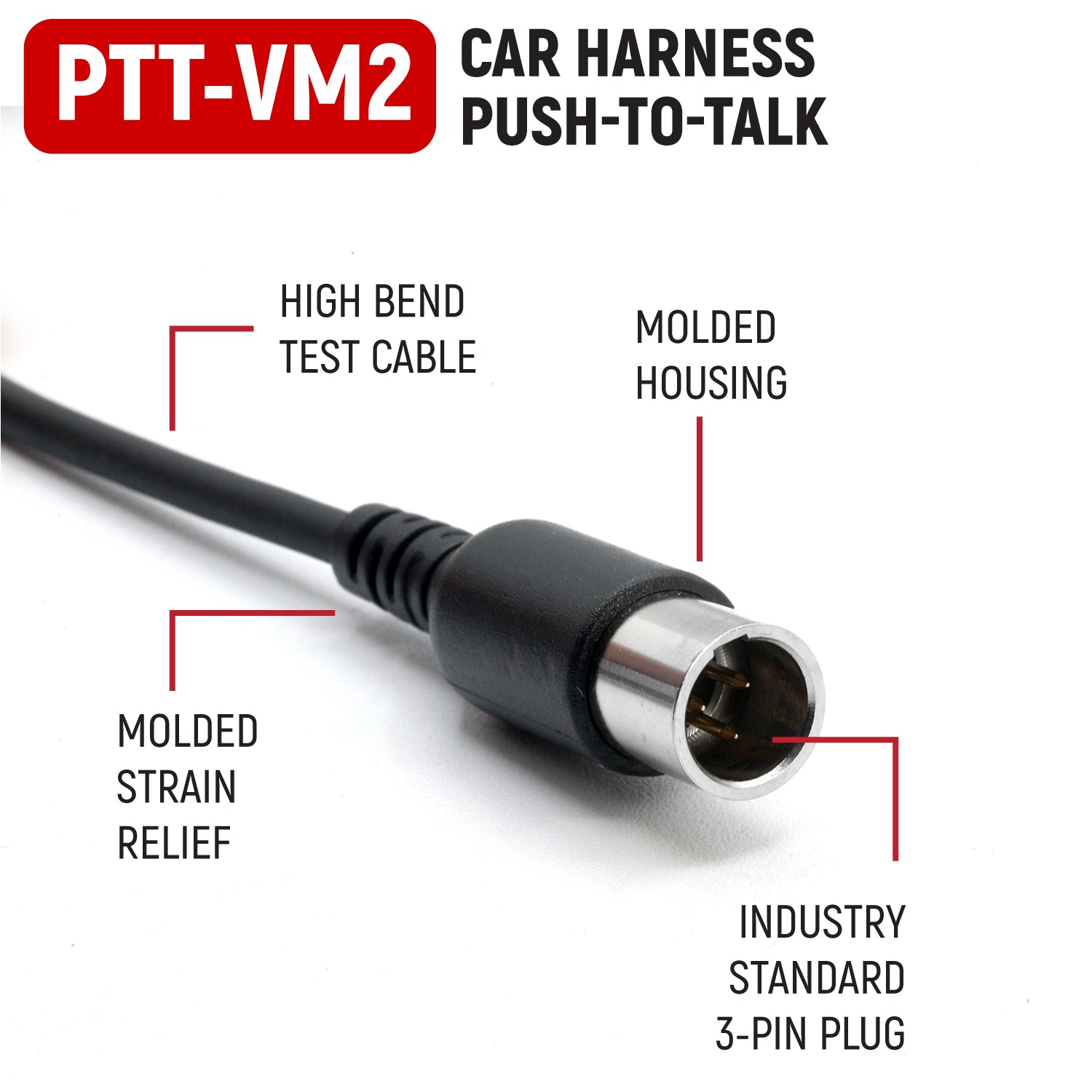 Velcro Mount Steering Wheel Push to Talk (PTT) with Coil Cord for