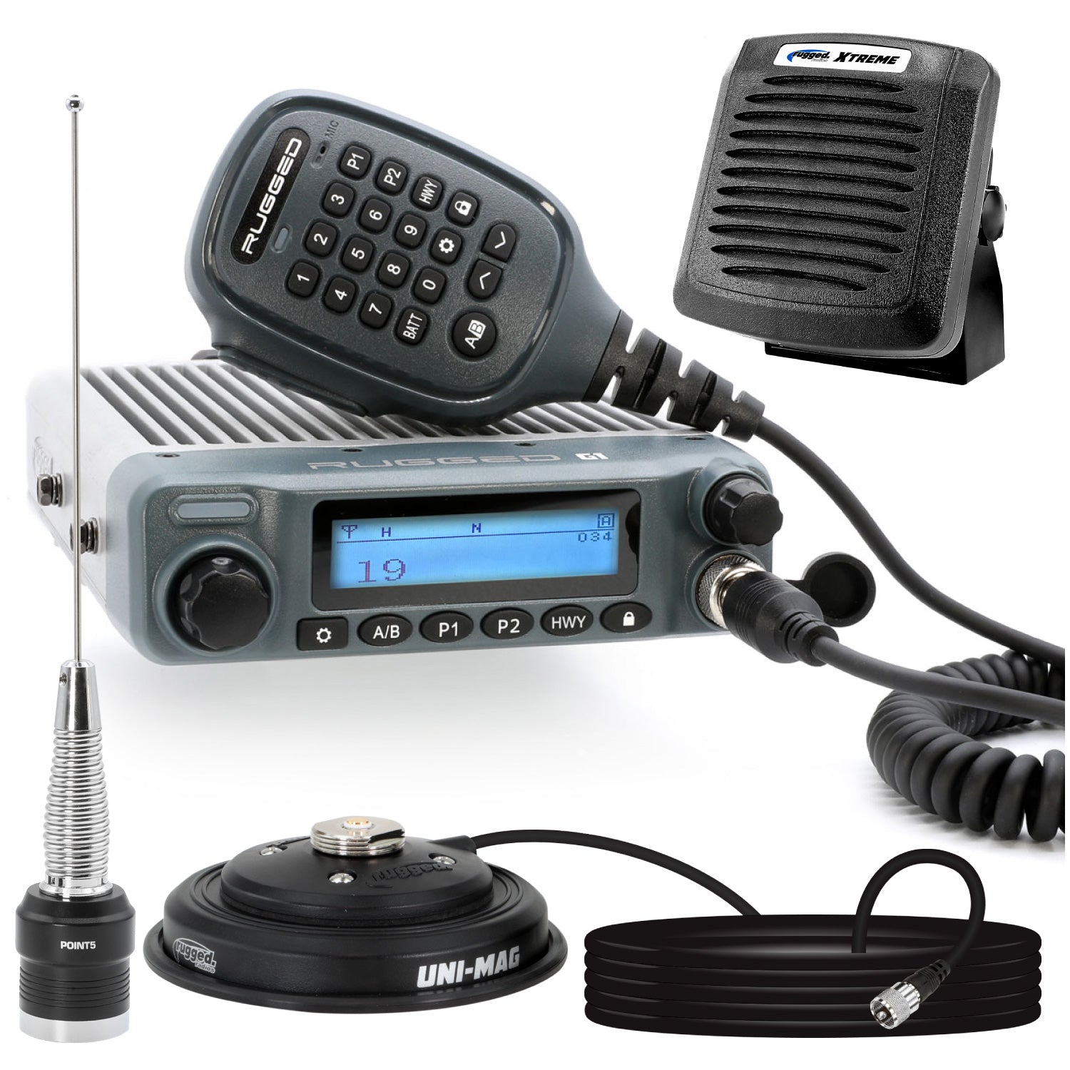 Radio Kit Plus - Rugged G1 GMRS Mobile Radio with External Speaker ...