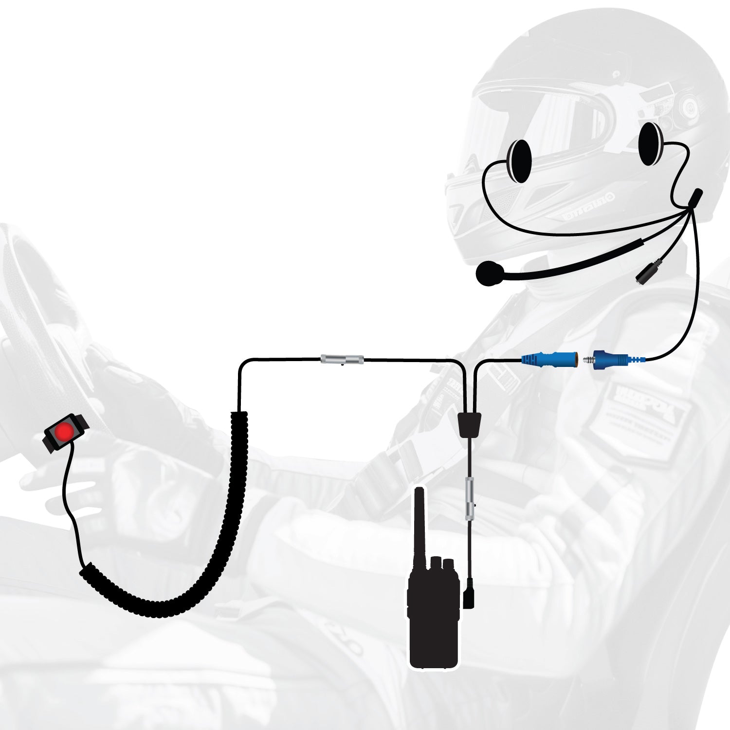 RUGGED Wired Driver Only Communication Kit with RDH16 Radio