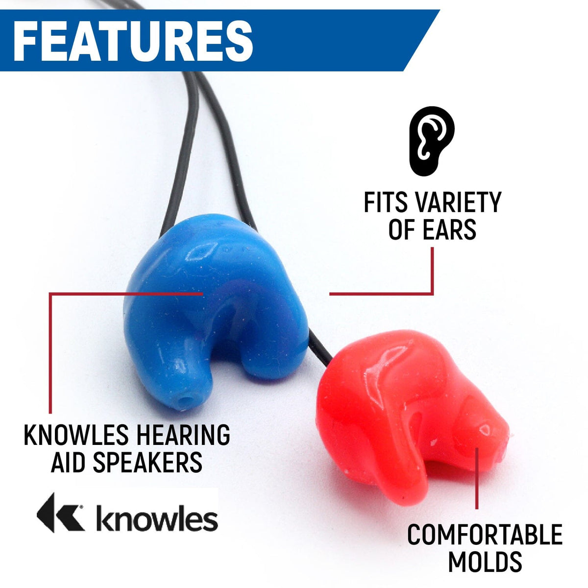Challenger Semi-Custom Molded Ear Bud Speakers with 1/8