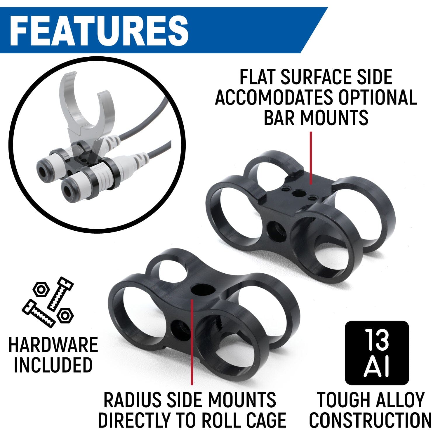 Dual Headset or Helmet Jack - Bar Mount – Rugged Radios