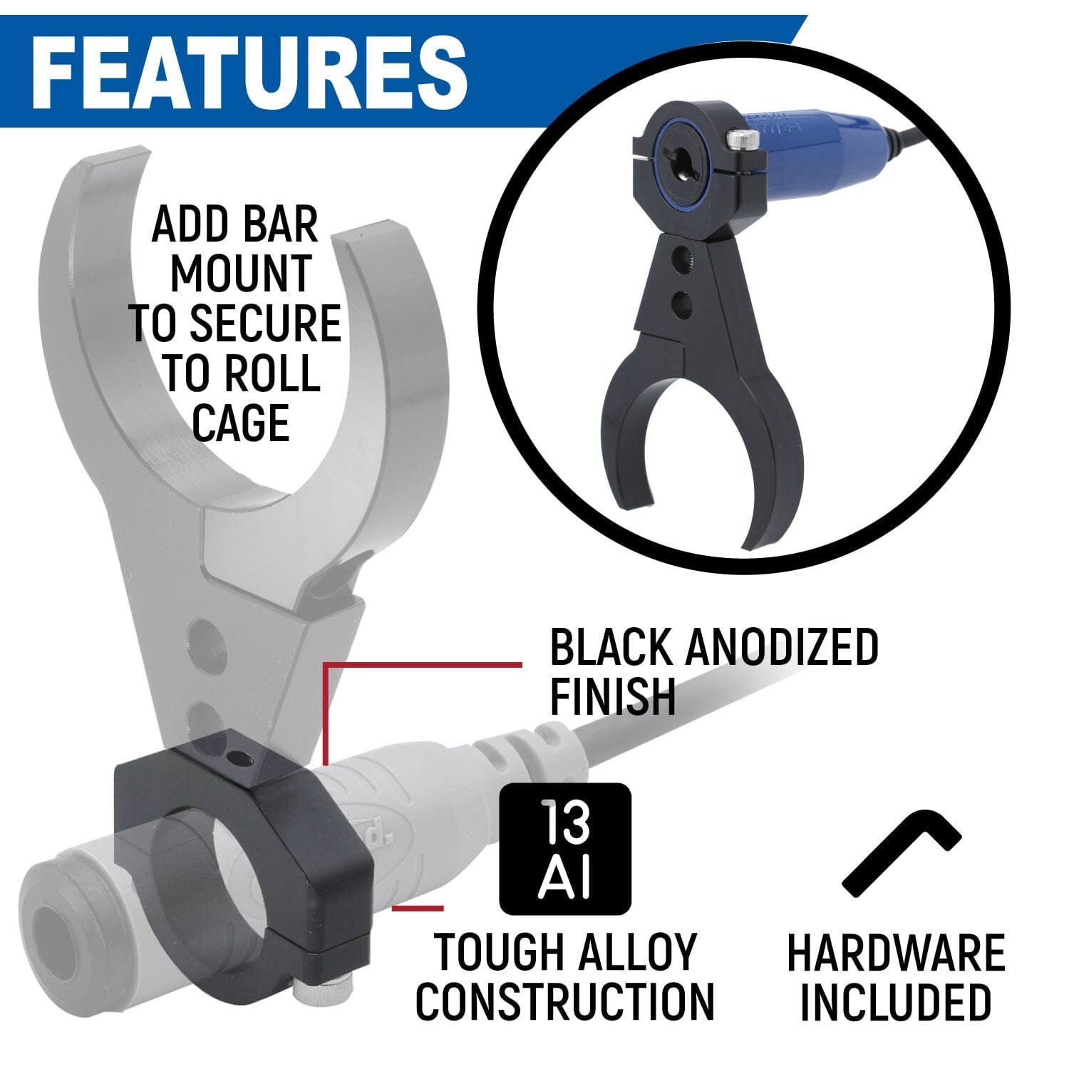 Single Headset / Helmet Jack - Bar Mount – Rugged Radios