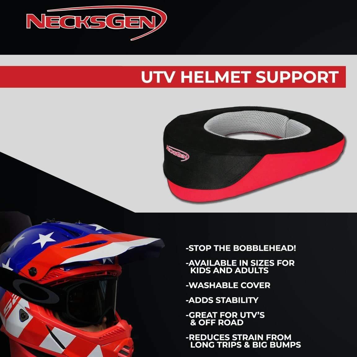 NecksGen UTV Helmet Support for Recreation – Rugged Radios