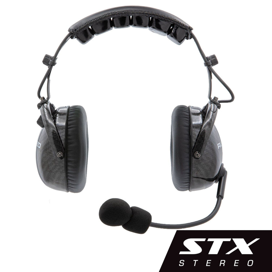 AlphaBass STX STEREO Over The Head (OTH) Headset for Stereo Intercoms - Carbon Fiber - Demo - Clearance