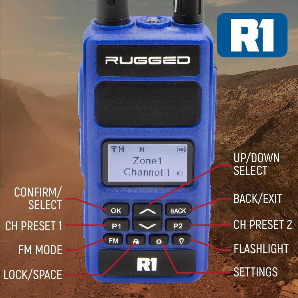 BUNDLE - R1 Handheld Radio with Long Range Antenna and High Capacity Battery