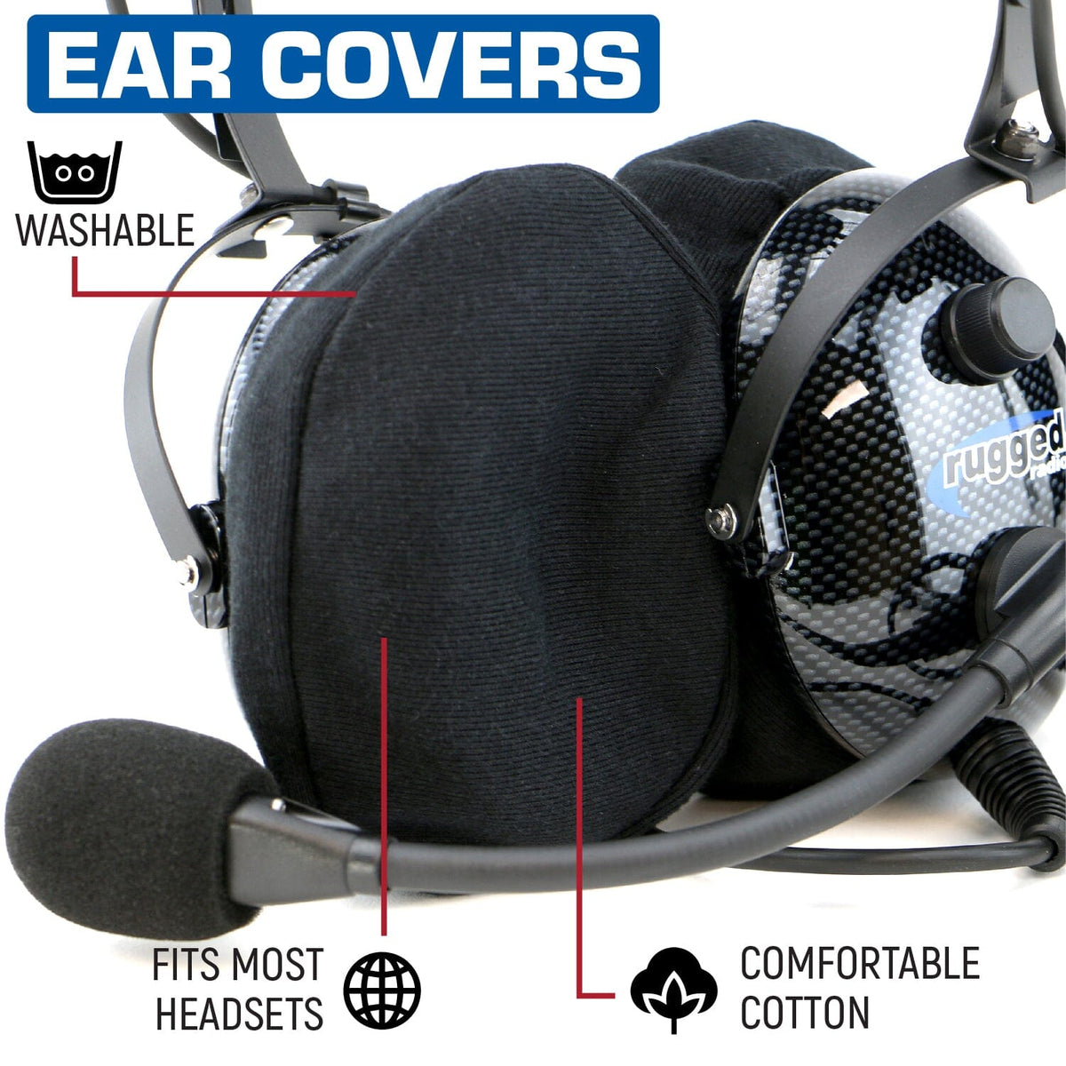 Cloth Ear Covers for Headsets – Rugged Radios - Main Image