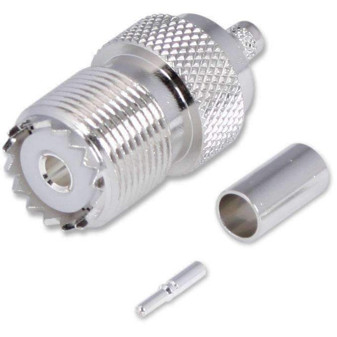 Crimp On Female UHF Antenna Connector Rugged Radios