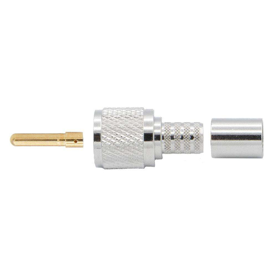 Crimp-on Male PL-259 UHF Connector for Rugged LMR400-UF Cable