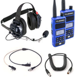 Bundle - DUAL RADIO Spotter Headset Kit with H42 Headset and Rugged R1 Handheld Radios