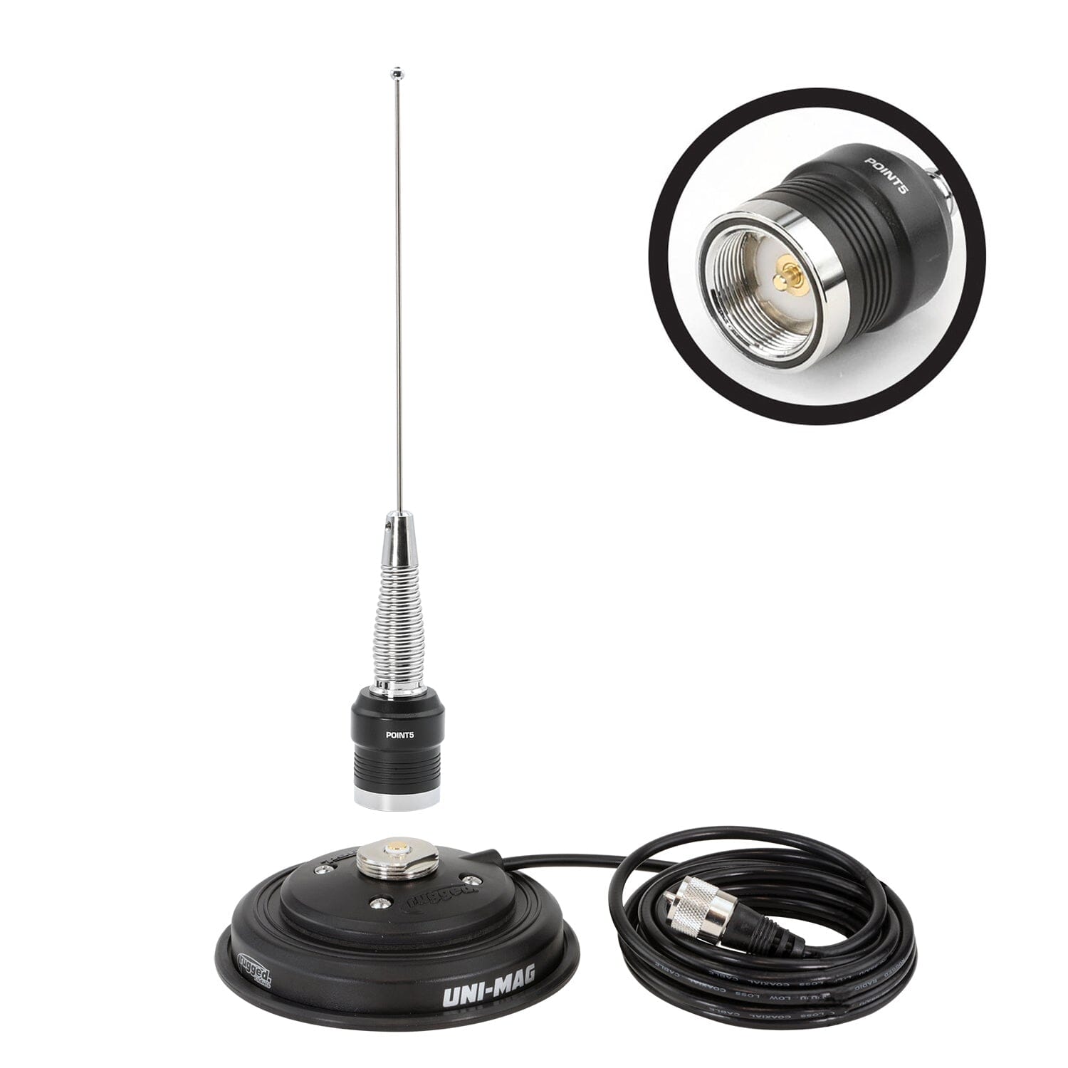 GMRS / UHF No Ground Plane (NGP) Whip Antenna Kit with Magnetic