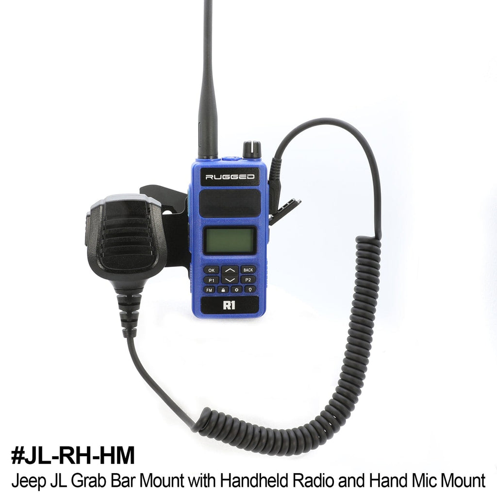 Handheld Radio Grab Bar Mount for Jeep JK and JL - Fits R1 / V3 / GMR2 / RH-5R radios