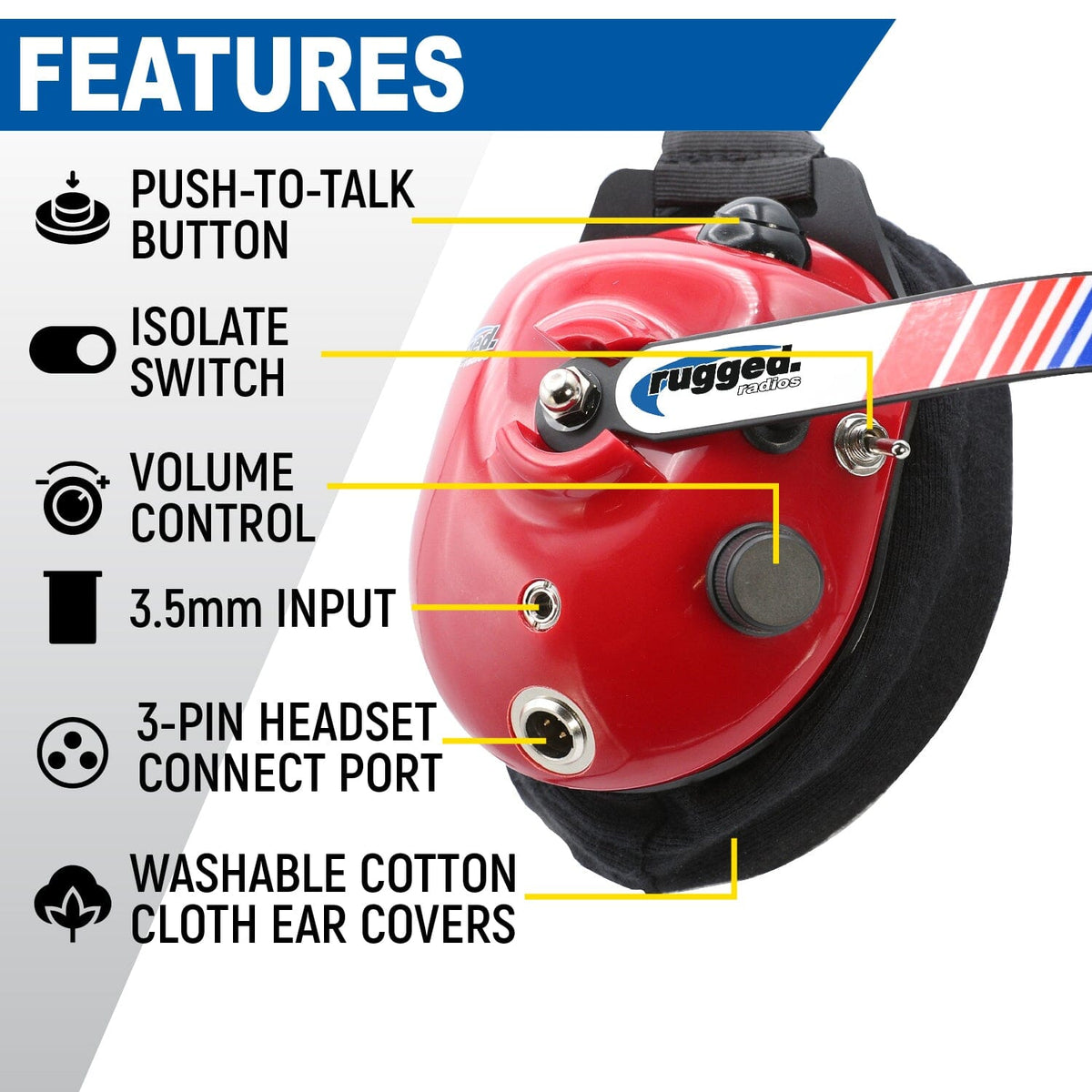 PAIR - H80 Track Talk Linkable Intercom Headsets - Bring The Conversat ...