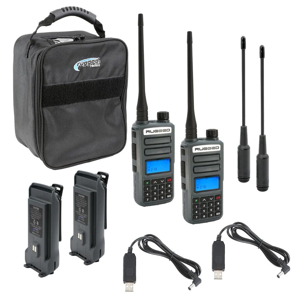 PAQUETE AVENTURA - 2 Radios Walkie Talkies GMRS Rugged GMR2 PLUS Frecuencias GMRS/FRS ESP - By Rugged Radios