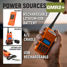 Load image into Gallery viewer, Rugged GMR2 PLUS GMRS and FRS Two Way Handheld Radio - Safety Orange