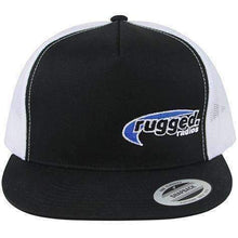 Load image into Gallery viewer, Rugged Radios Flat Bill Snapback Hat (Black / White)