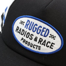 Load image into Gallery viewer, Rugged Radios Striped Snapback Hat - Black and White