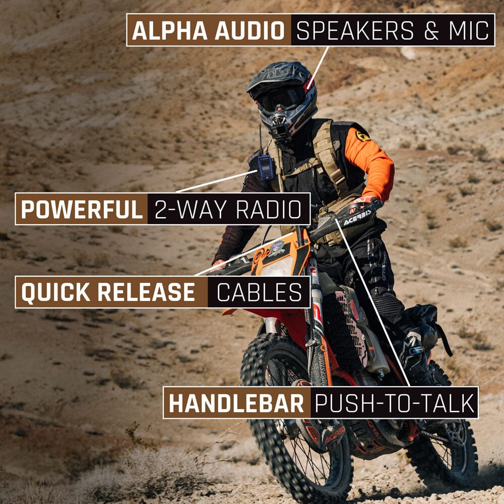MOTO MAX Complete Motorcycle Communication Kit with Heavy-Duty OFFROAD – Rugged Radios